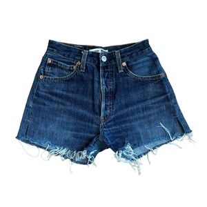 RE/DONE X Levi’s reworked vintage denim shorts high rise dark wash size 23